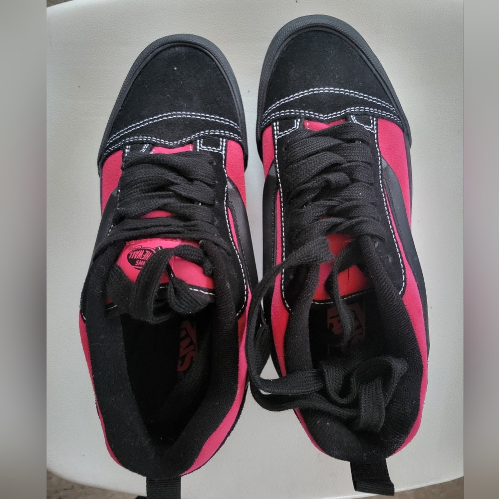 Vans Women's Bold Black and Pink Sneakers - Picture 2 of 11